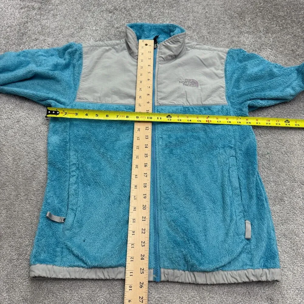 The North Face Denali Fleece Jacket Kids Youth XL Blue Gray Full Zip Pocket Hike